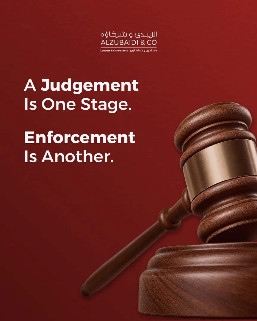 Al Zubaidi law firm post: A judgement is one stage, enforcement is another
