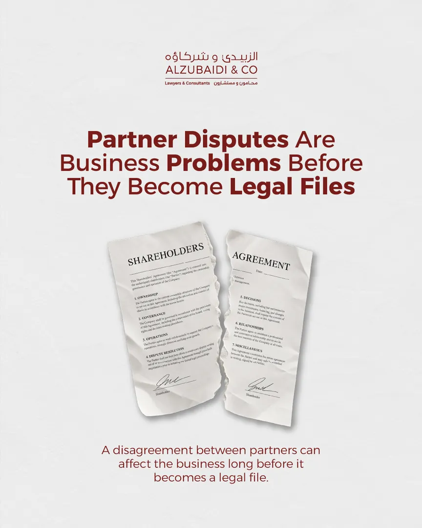 Al Zubaidi law firm post: Partner disputes are business problems before they become legal files