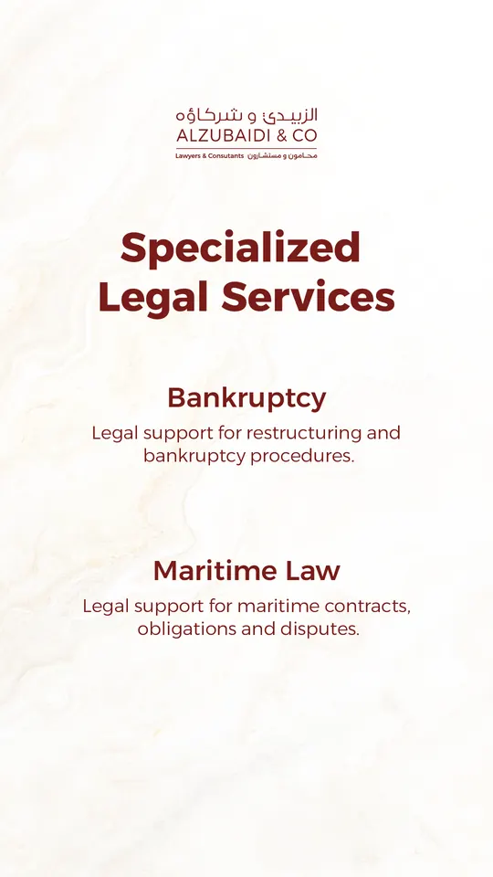 Al Zubaidi law firm story highlight: Our services