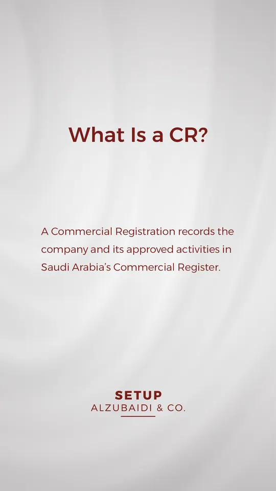Setup Alzubaidi story highlight: Commercial registration